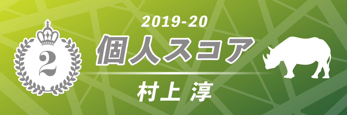 2019-20シーズン 個人スコア第2位 赤坂ドリブンズ 村上淳