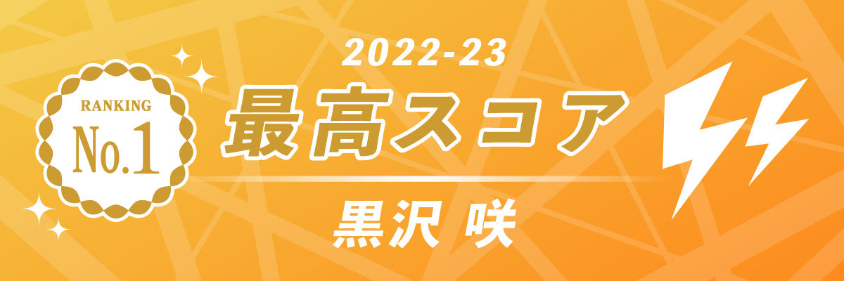 2022-23シーズン 最高スコア 第1位 TEAM RAIDEN / 雷電 黒沢咲