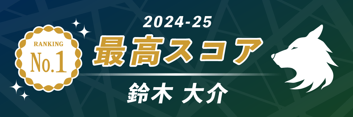 2024-25シーズン 最高スコア 第1位 BEAST X（ビーストテン）鈴木大介