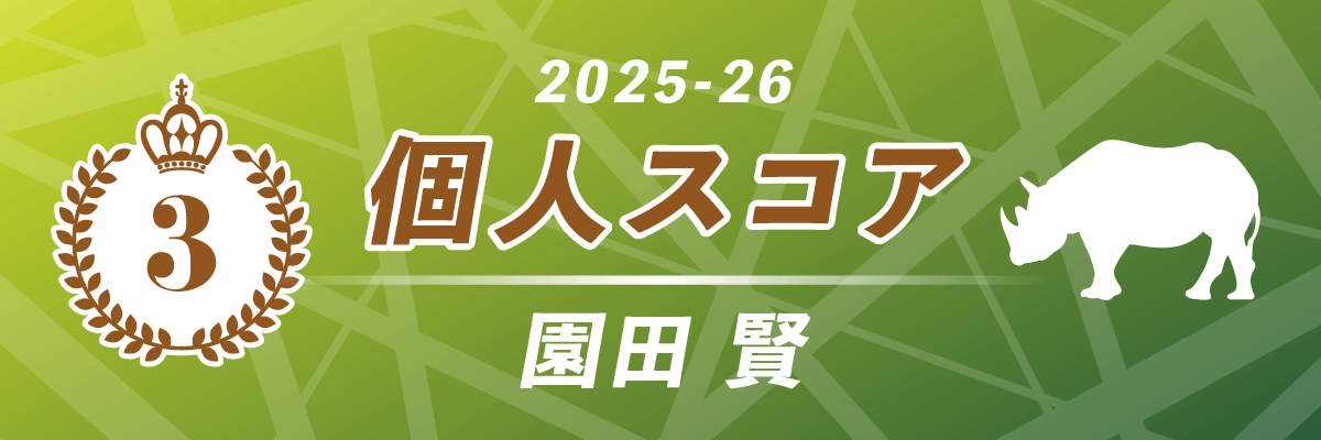2025-26シーズン 個人スコア第3位 赤坂ドリブンズ 園田賢