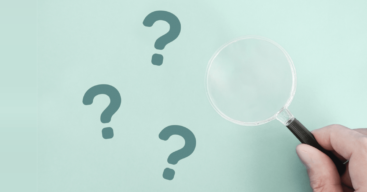 はてなマークと虫眼鏡