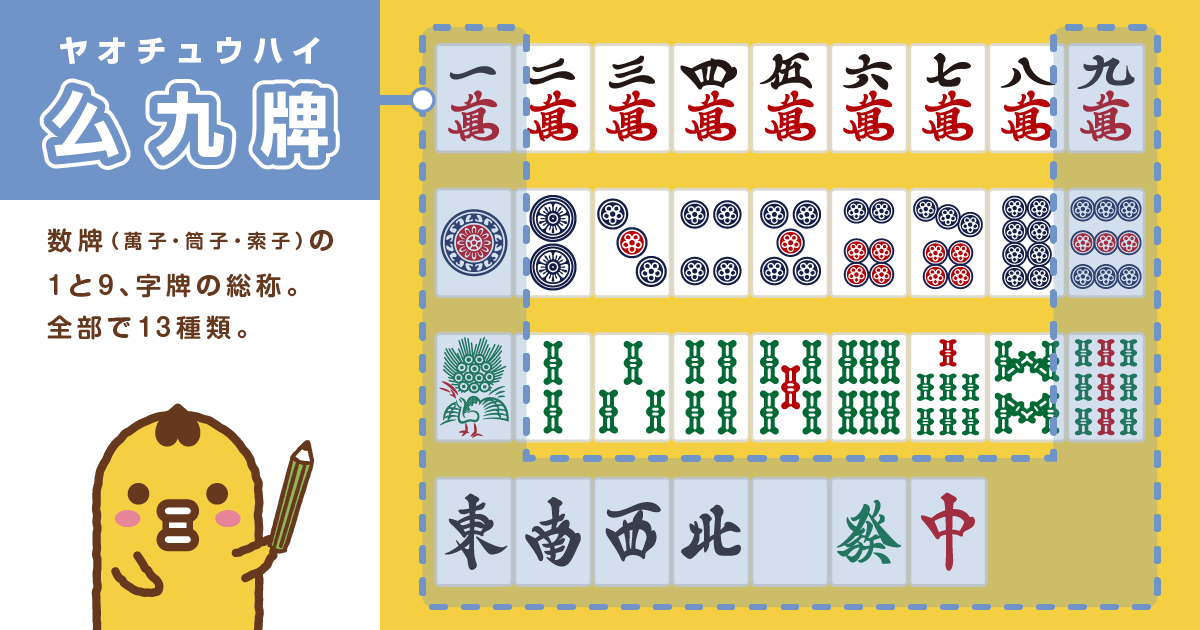 麻雀牌 么九牌 ヤオチューハイ 一覧